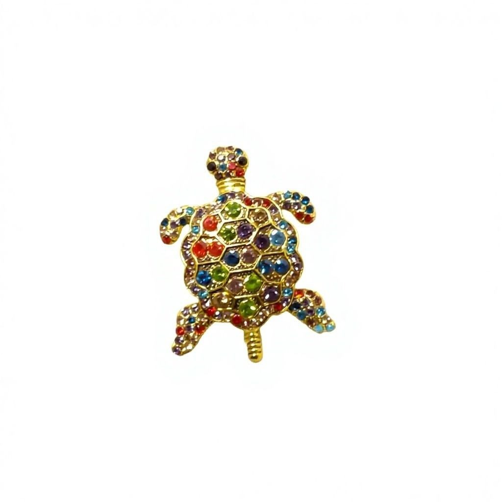 Unbranded Brooch Womens Os Gold Multicolor Excellent Vintage Turtle Pin